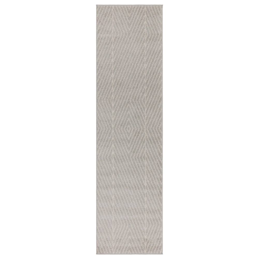 Muse MU09 Geometric Striped Woven Rug in Black Cream